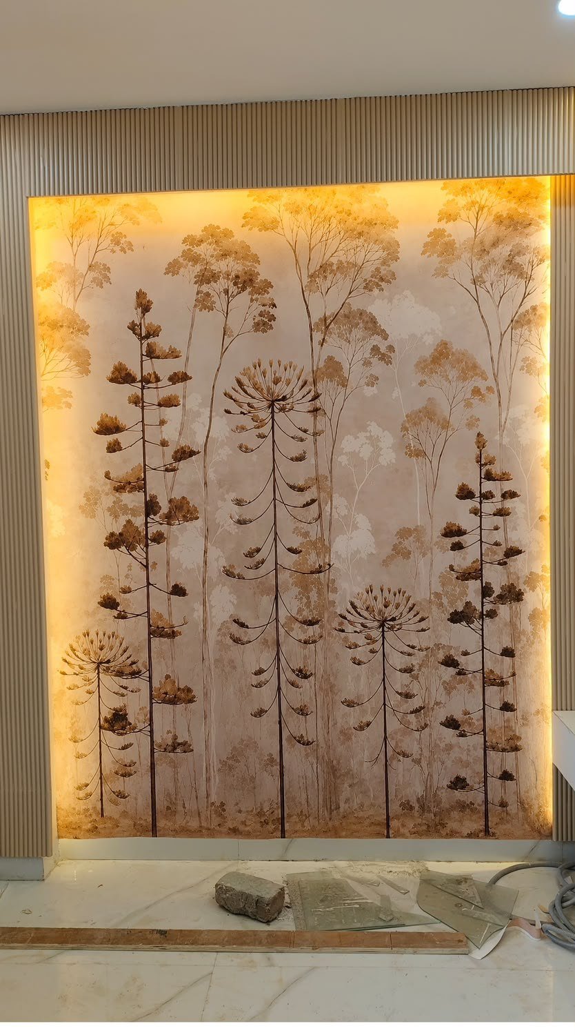 Custom printed mural sized to the wall